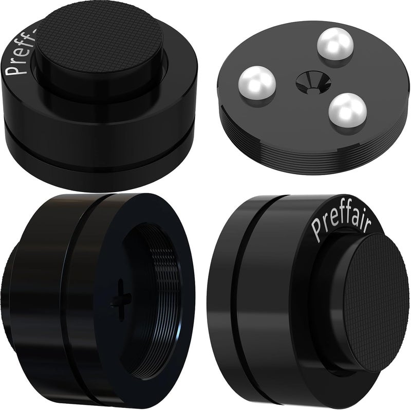 Preffair 4 Pcs Turntable Anti-Vibration Isolation Feet Speaker Feet Isolators Subwoofer Shock Absorber Stand Speaker Cone Pads with Ceramic Beads for DAC Recorder, HiFi Amplifier (Aluminum Alloy) - Image 1